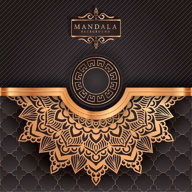 Luxe mandala achtergrond met gouden arabesque