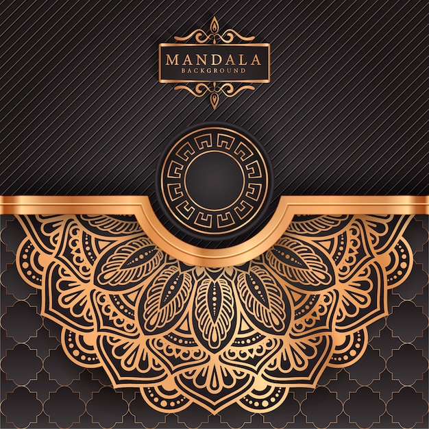 Luxe mandala achtergrond met gouden arabesque