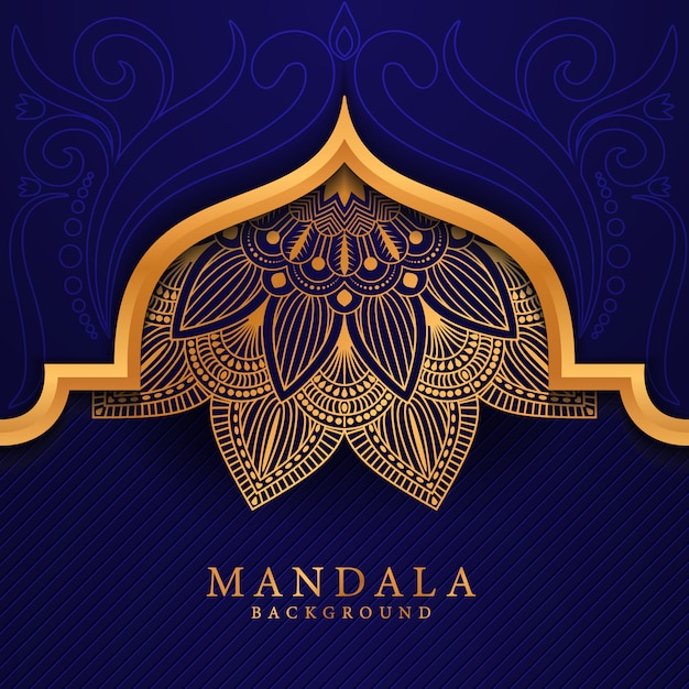 Luxe mandala achtergrond met gouden arabesque