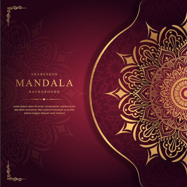 Luxe mandala achtergrond met gouden arabesque