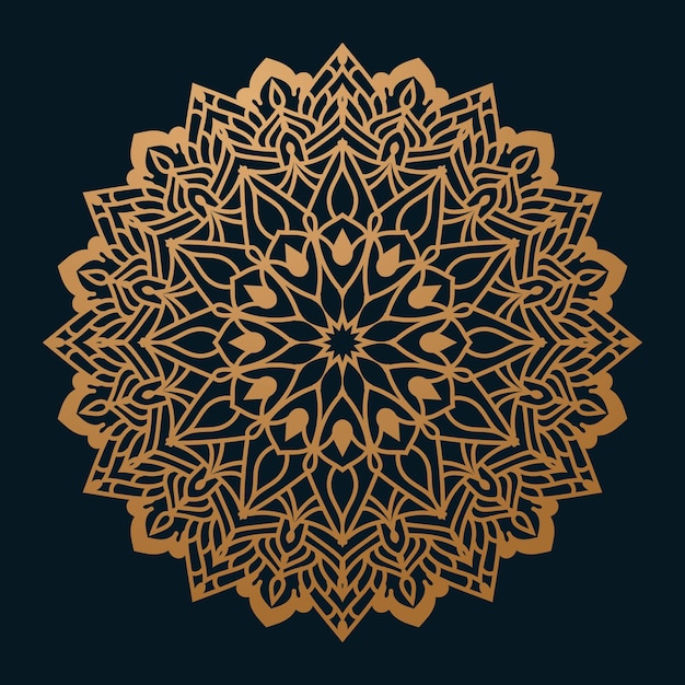 Luxe mandala-achtergrond met gouden decoratie Premium Vector