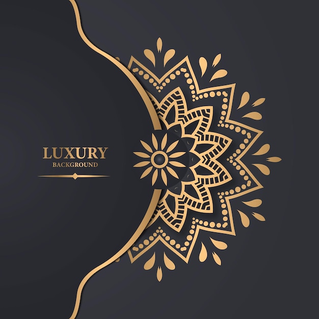 Luxe mandala achtergrond met gouden decoratie