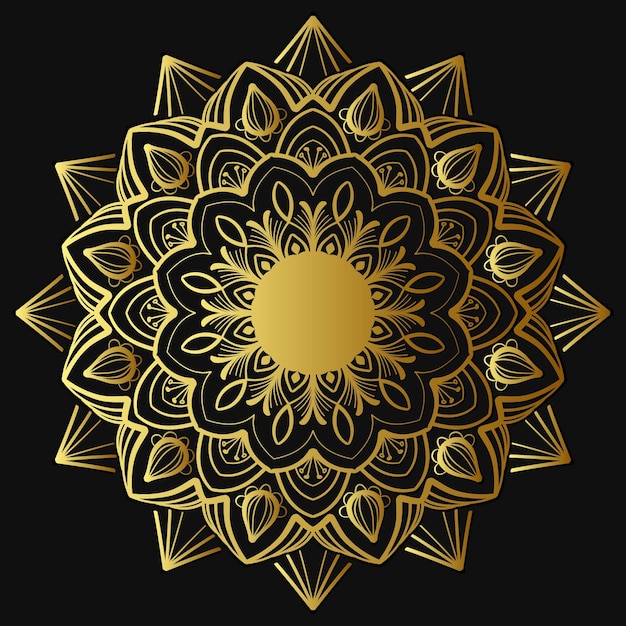 Luxe mandala achtergrond met gouden decoratie