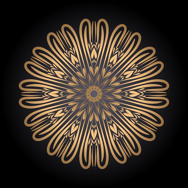 Vector luxe mandala achtergrond met gouden decoratie