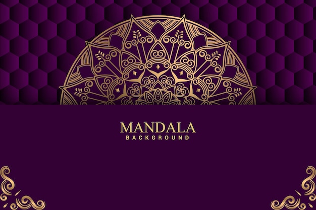 Luxe mandala-achtergrond met gouden kleur premium vector