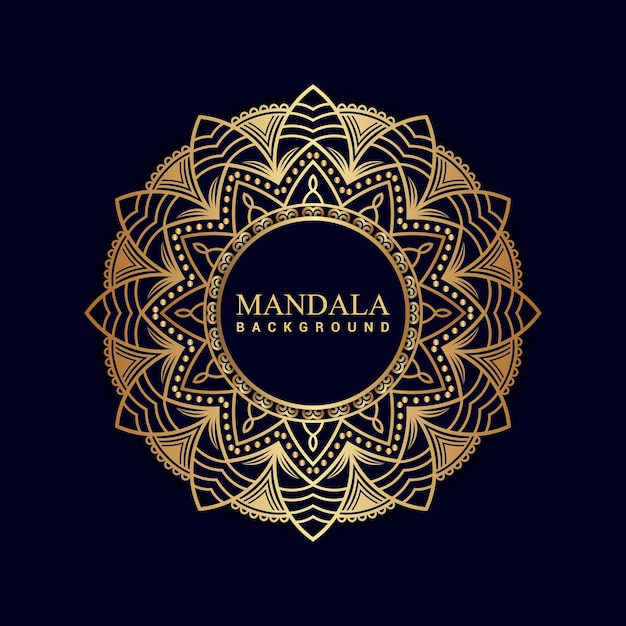 Luxe mandala-achtergrond met gouden kleur Premium Vector