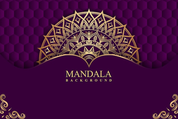 Luxe mandala-achtergrond met gouden kleur premium vector