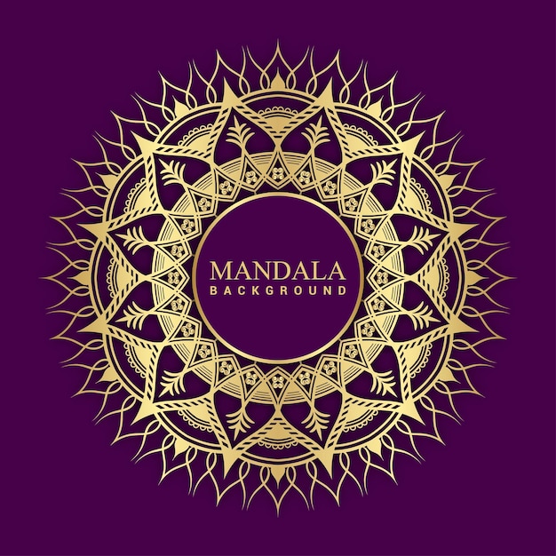 Luxe mandala-achtergrond met gouden kleur Premium Vector