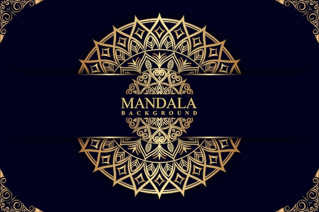 Luxe mandala-achtergrond met gouden kleur premium vectorxdxa