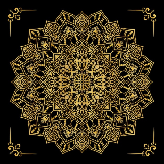 Luxe mandala achtergrond met gouden kleur