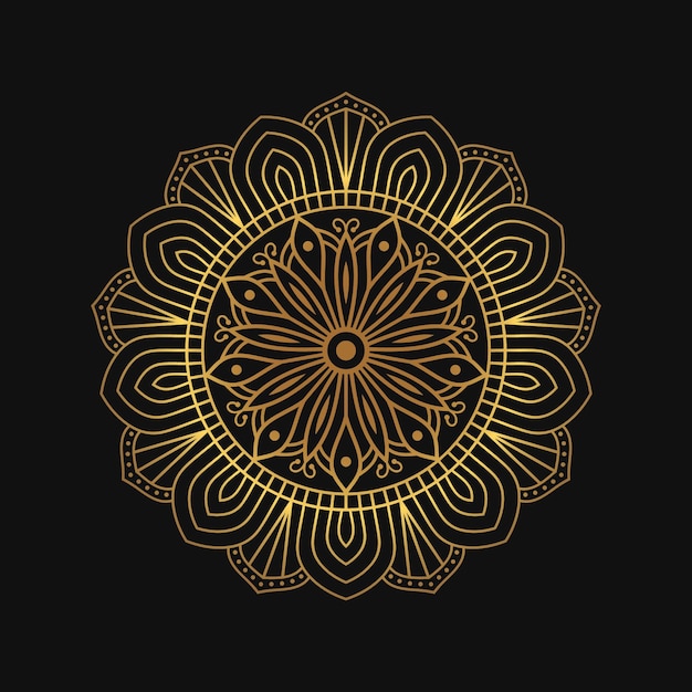 Luxe mandala achtergrond met gouden kleur