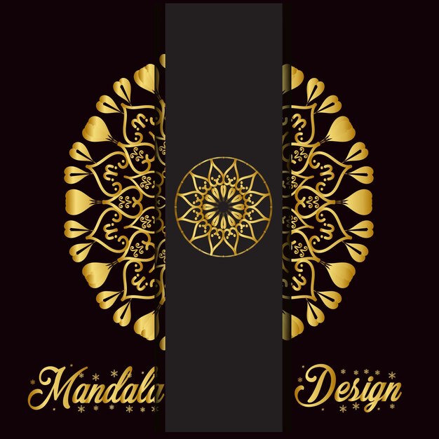 Luxe mandala achtergrond met gouden kleurrijke sjabloon. Eenvoudige sier vintage