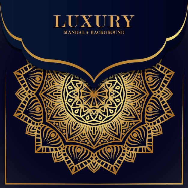 Luxe mandala-achtergrond met gouden mandala-ornament