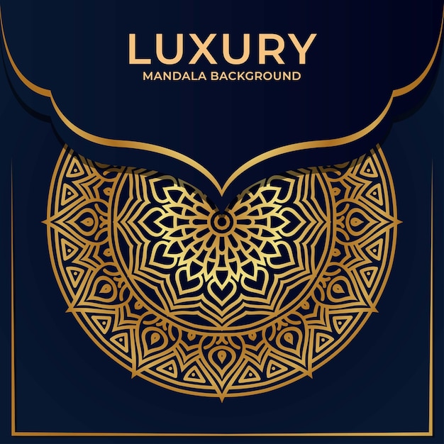 Luxe mandala-achtergrond met gouden mandala-ornament