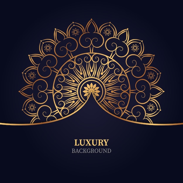 Luxe mandala achtergrond met gouden patroon Premium Vector design