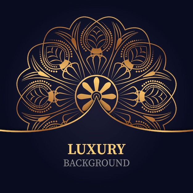 Luxe mandala achtergrond met gouden patroon Premium Vector design