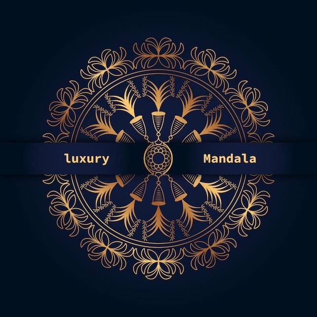 Luxe mandala achtergrond met gouden patroon premium vector design