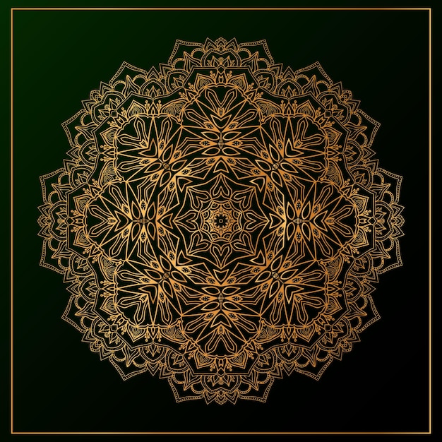 Luxe mandala achtergrond met zwarte gouden