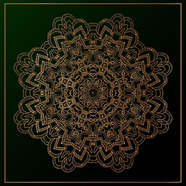 Vector luxe mandala achtergrond met zwarte gouden