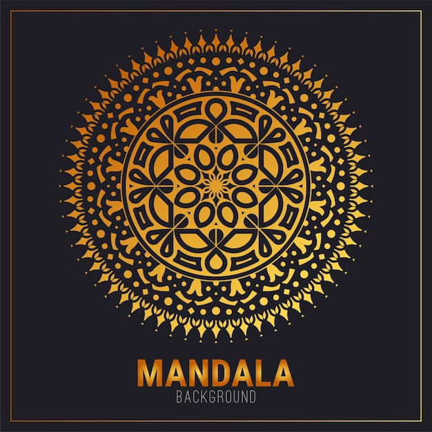 Luxe Mandala achtergrond ontwerpsjabloon