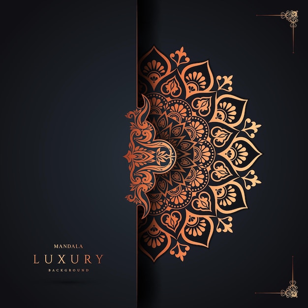 Luxe mandala achtergrond premium vector