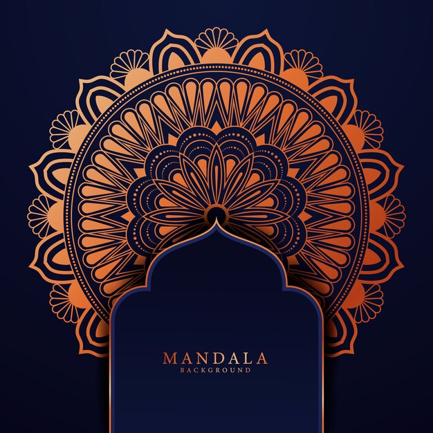 Luxe mandala achtergrond voor boekomslag bruiloft uitnodiging