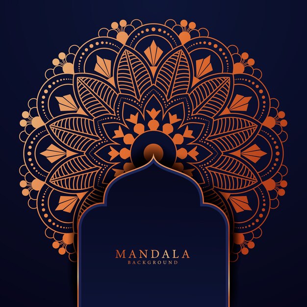 Luxe mandala achtergrond voor boekomslag bruiloft uitnodiging