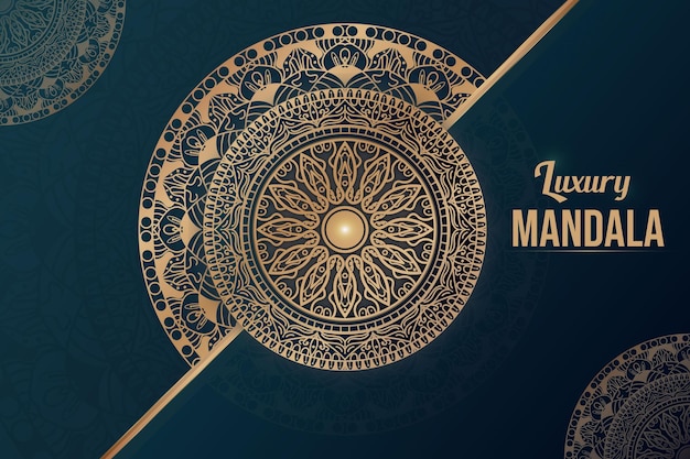 Luxe mandala-achtergrondontwerp in gouden kleur