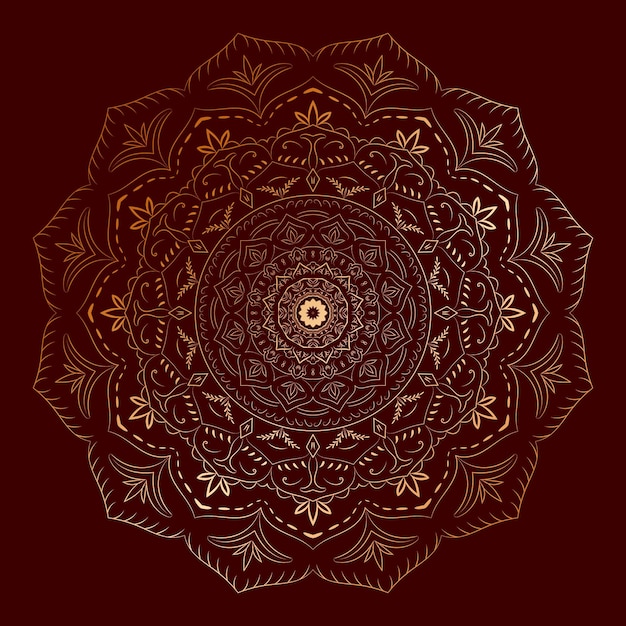 Luxe Mandala Achtergrondpatroon Premium Vector