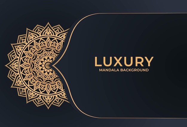 Luxe mandala decoratieve achtergrond in gouden kleur