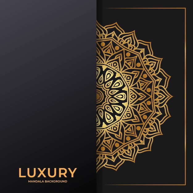 Luxe mandala decoratieve achtergrond in gouden kleur