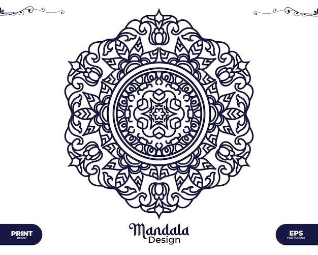 Luxe mandala en alpona voor bruiloft print poster cover brochure flyer banner arabisch mehndi