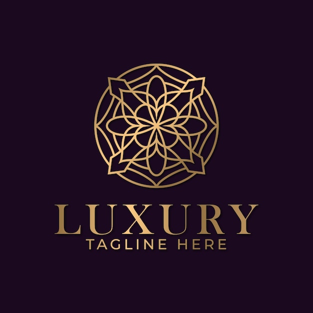 Luxe mandala en gouden sier logo ontwerpsjabloon voor spa- en massagezaken