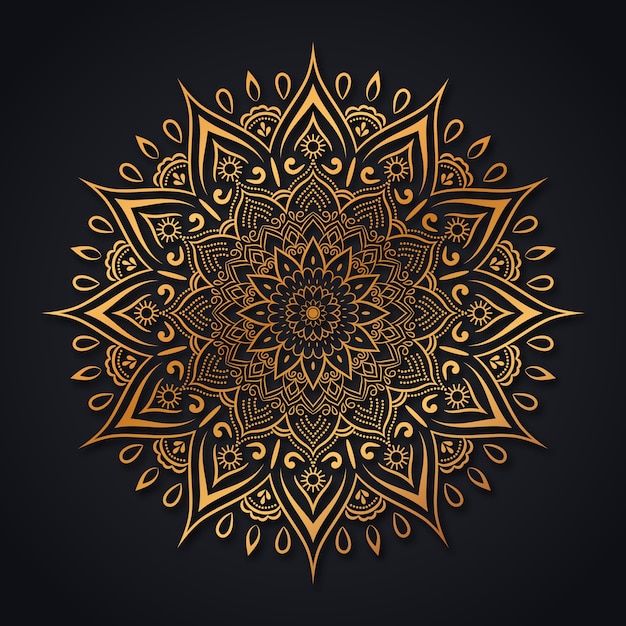 Vector luxe mandala gouden arabesque design