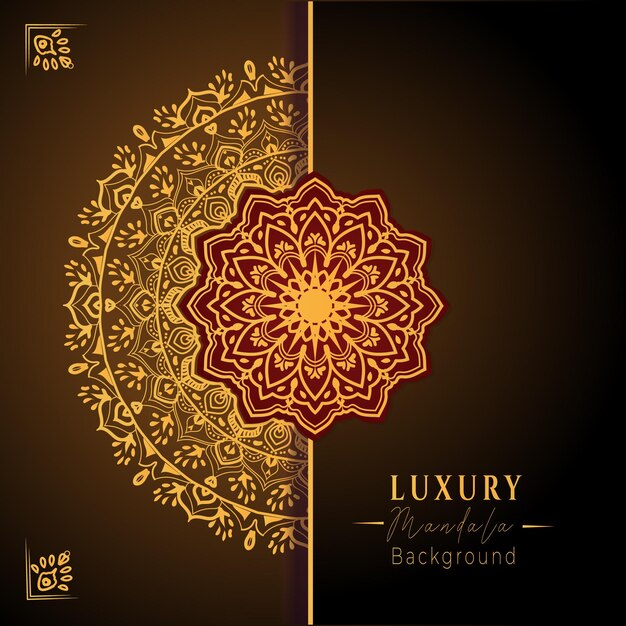 Vector luxe mandala gouden ontwerp als achtergrond