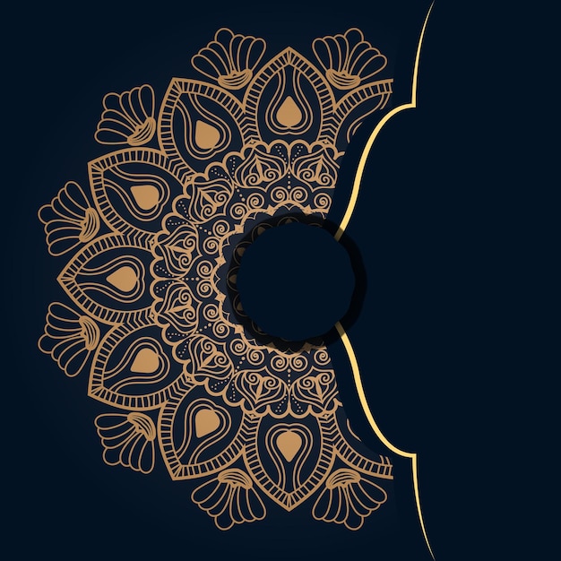 Vector luxe mandala islamitische achtergrond met gouden arabesque patroon decoratieve achtergrond bruiloft kaart cover