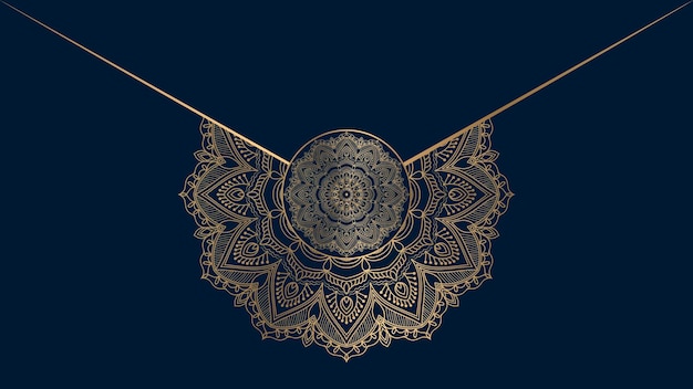 Luxe Mandala Islamitische achtergrond met gouden Arabesque patroon Ornamentele achtergrond Wedding ca