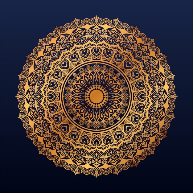 Luxe mandala kunst met gouden arabesque