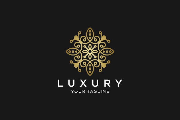 Luxe mandala-logo, mode luxe boutique logo ontwerpsjabloon