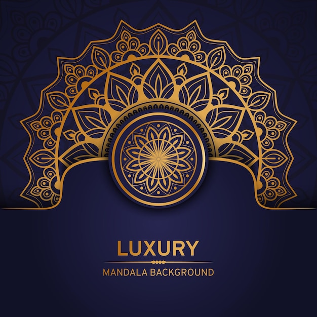 Luxe mandala met gouden achtergrond