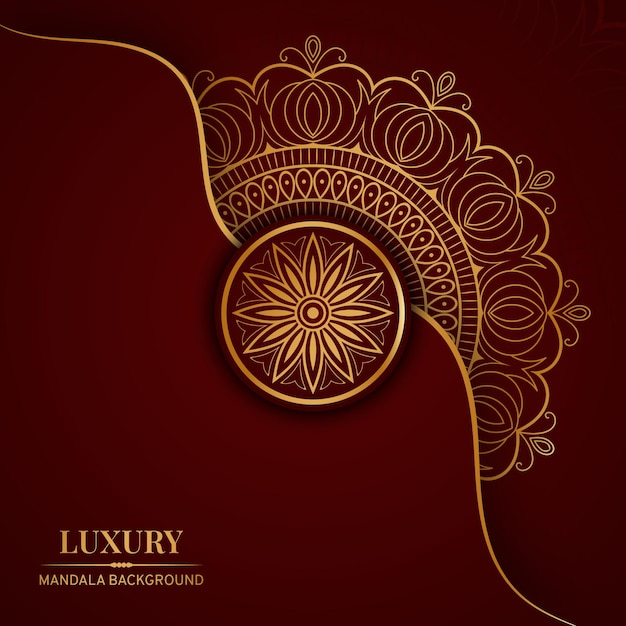 Luxe mandala met gouden achtergrond