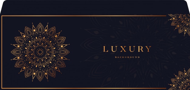 Luxe mandala met gouden arabesque ontwerp arabische islamitische stijl envelop