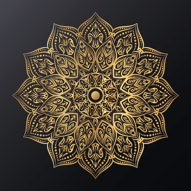 Luxe mandala met gouden arabesque ornamenten