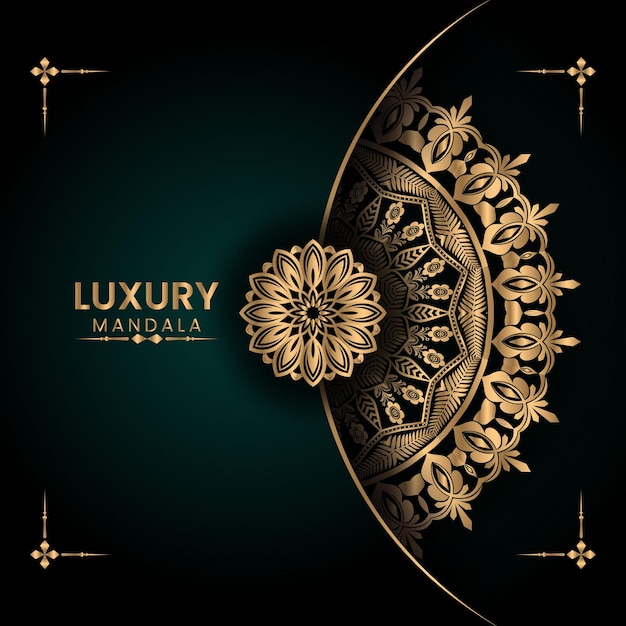 Luxe mandala met gouden arabische islamitische achtergrond Premium Vector