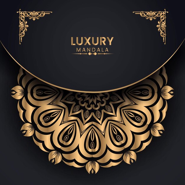 Luxe mandala met gouden arabische islamitische achtergrond Premium Vector