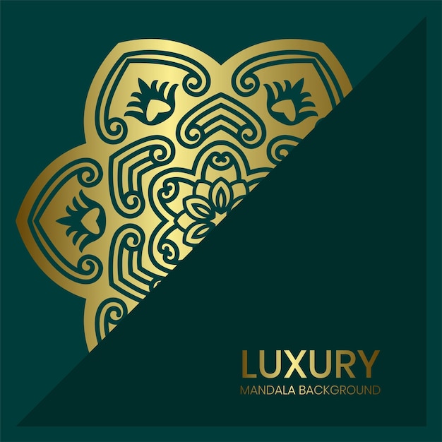 Luxe mandala met groene achtergrond ontwerp vector