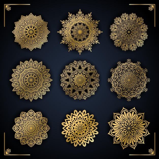 Luxe mandala ontwerp illustratie vector element collectie