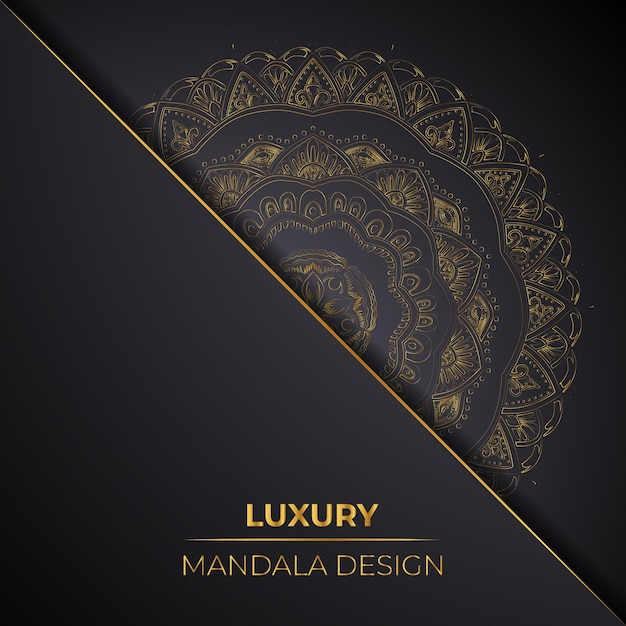 Luxe mandala-ontwerp met gouden Decoratief patroon om af te drukken