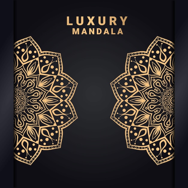 Vector luxe mandala-ontwerp met gouden kleur premium vector