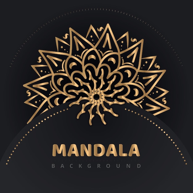 luxe mandala-ontwerp met vectorontwerp van gouden kleurenillustrator